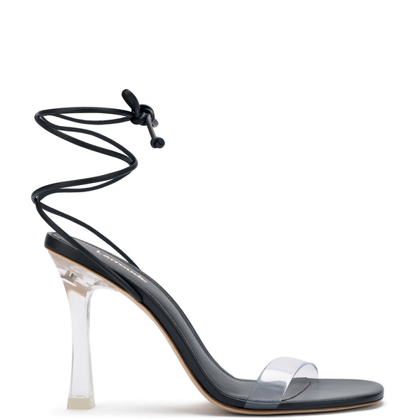 Gloria Sandal In Black Leather and Vinyl