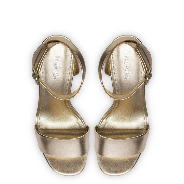 Dolly Sandal In Gold Metallic Leather