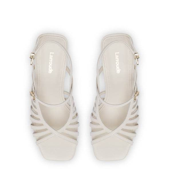 Leandra Sandal In Ivory Leather