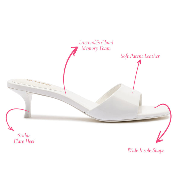 Greta Mule In White Patent Leather