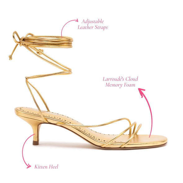 Sara Sandal In Gold Metallic Leather