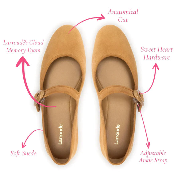 Verona Ballet Flat In Peanut Suede