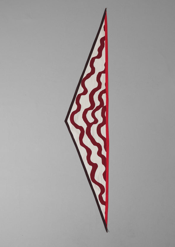 Ribbon Print Cotton Bandana | Garnet