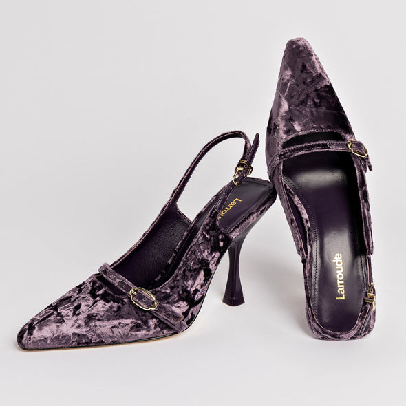 Ines Hi Pump In Purple Velvet