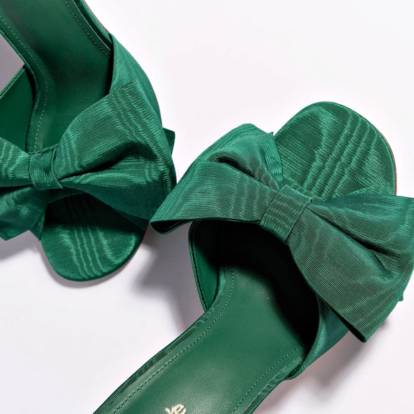 Elle Mule In Emerald Fabric