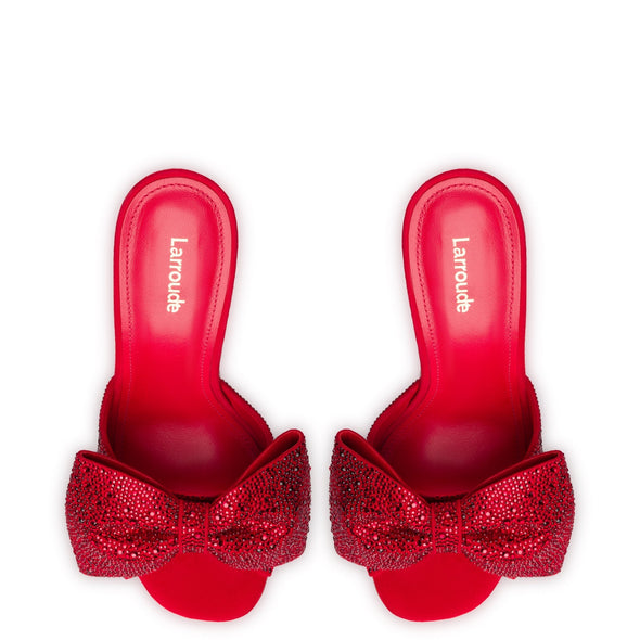 Elle Mule Crystal In Scarlet Suede