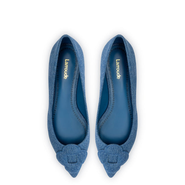 Flora Ballet Flat In Blue Denim