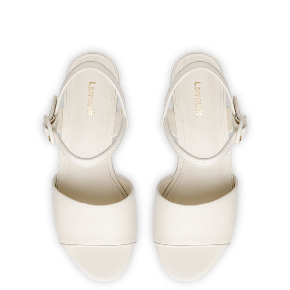 Miso Platform Strap Sandal In Ivory Leather