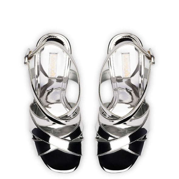 Bee Sandal In Silver Specchio