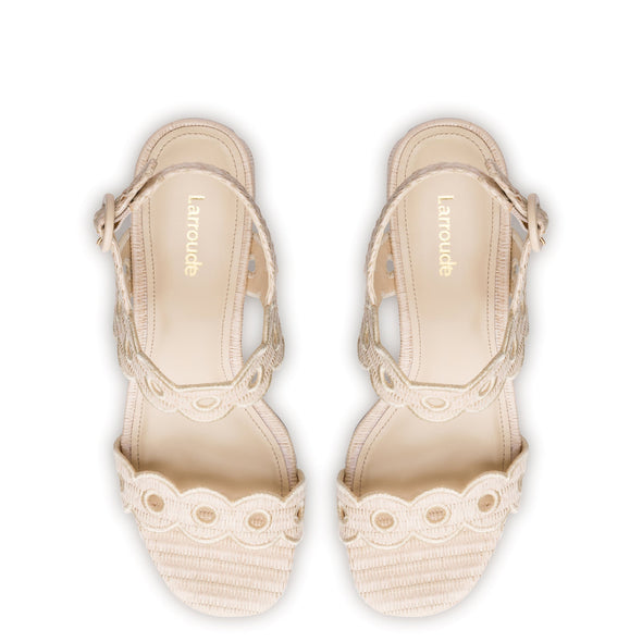 Florence Broderie Sandal In Natural Raffia