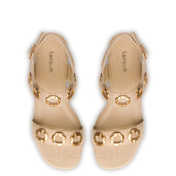 Milan Sandal In Beige Raffia