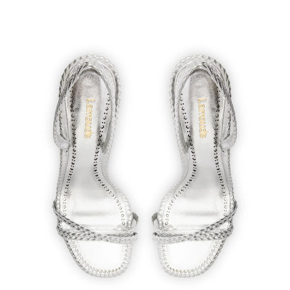 Annie Sandal In Silver Metallic Leather