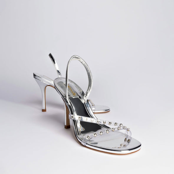 Annie Sandal in Silver Specchio with Swarovski® Crystals