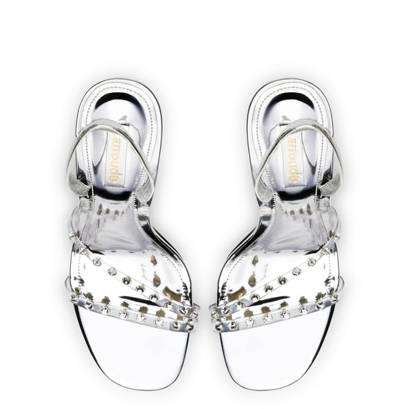 Annie Sandal in Silver Specchio with Swarovski® Crystals