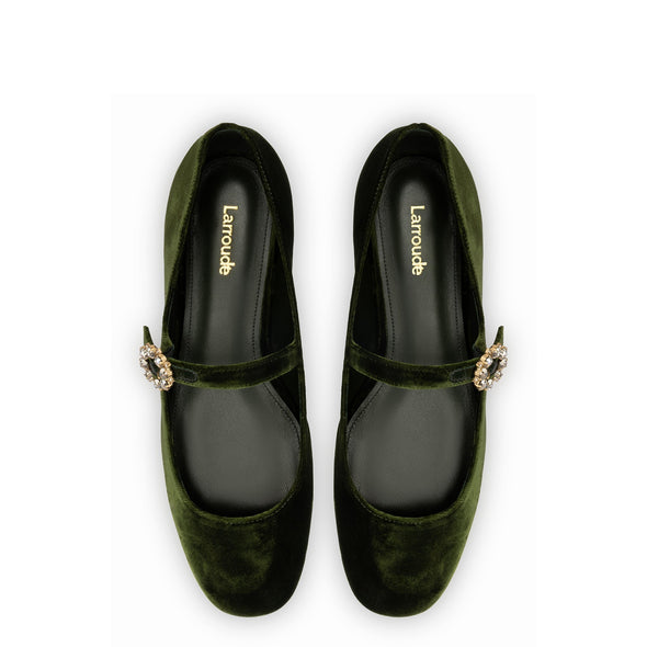 Blair Ballet Flat In Bosco Velvet