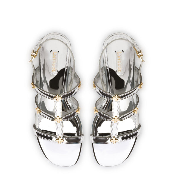 Harmony Flat Sandal In Silver Specchio