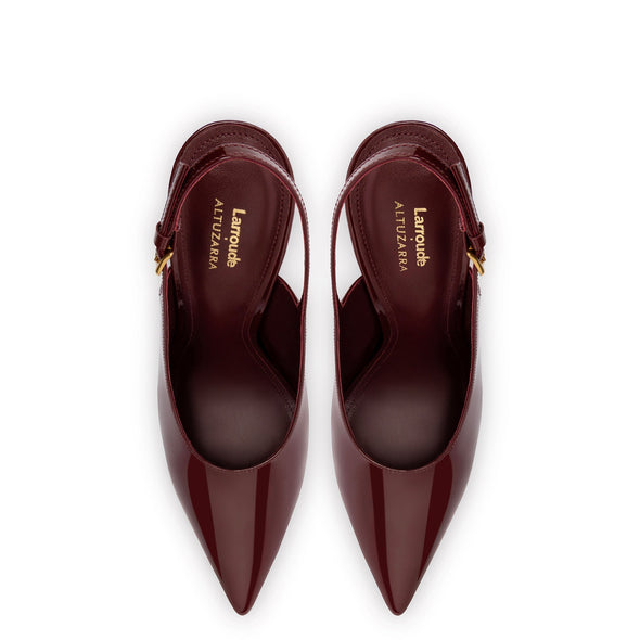 Larroudé x Altuzarra Pump In Burgundy Patent Leather