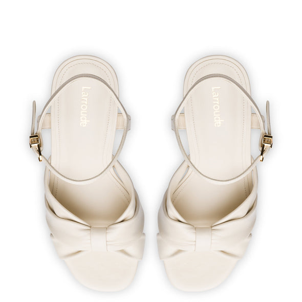 Vivienne Platform Sandal In Ivory Leather