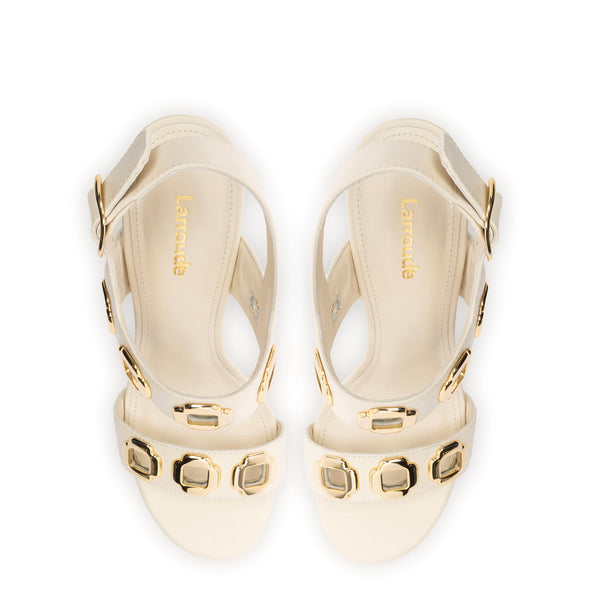 Milan Hi Sandal In Ivory Leather