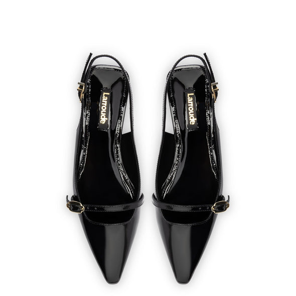 Ines Flat In Black Patent Leather