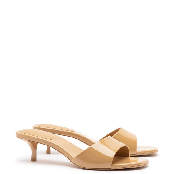 Greta Mule In Tan Patent Leather