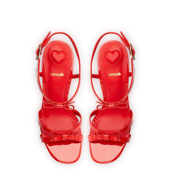 Brooks Sandal In Scarlet Patent Leather