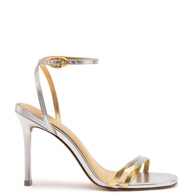 Vesper Sandal In Silver Metallic Leather