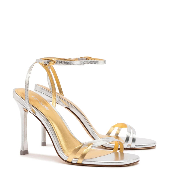 Vesper Sandal In Silver Metallic Leather