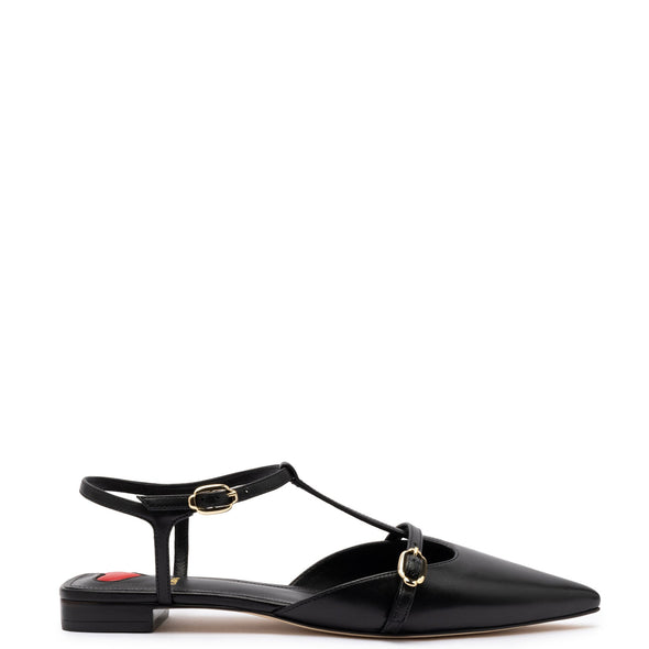 Grace Flat In Black Leather