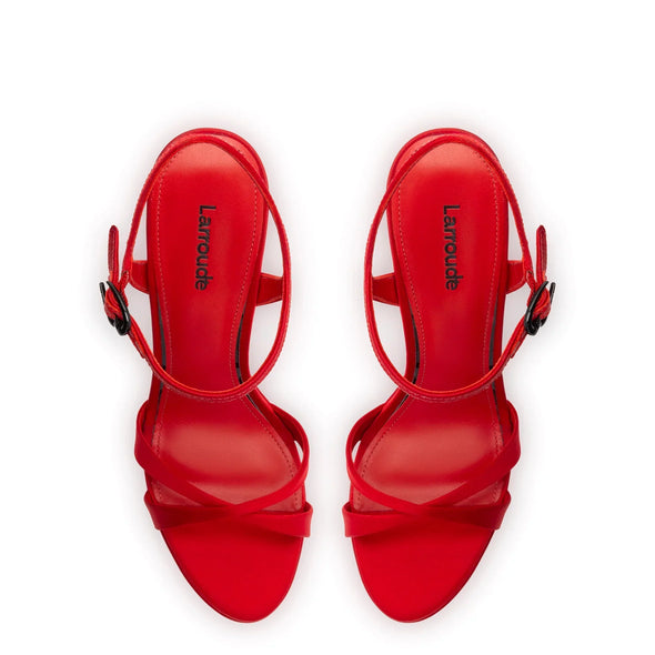 Angelina Sandal In Cherry Satin