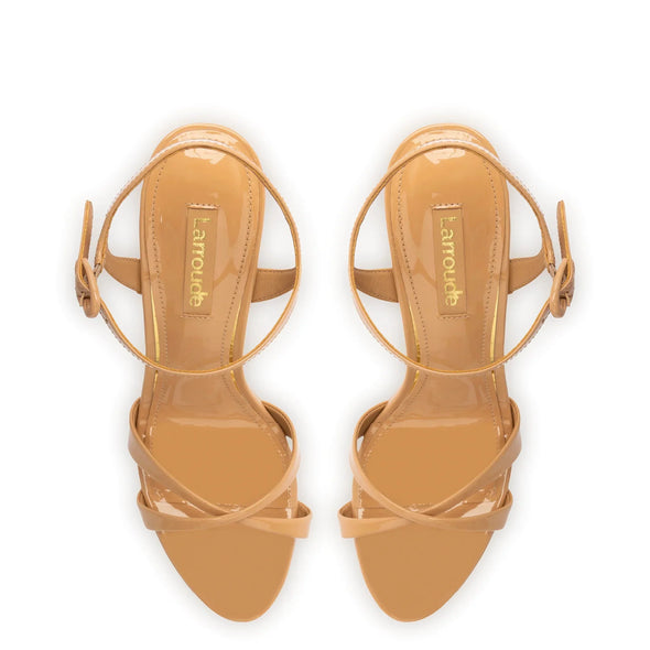 Angelina Sandal In Tan Patent Leather