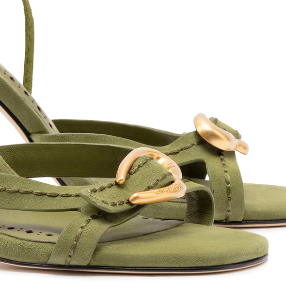 Verona Strappy Sandal In Seaweed Suede