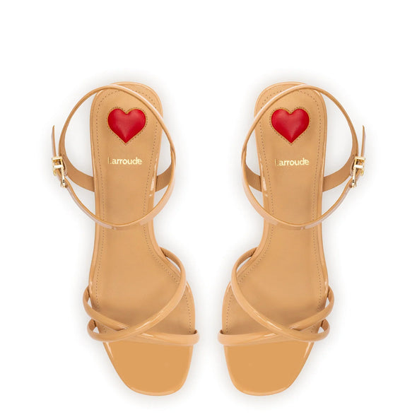 Charlotte Sandal In Tan Patent Leather