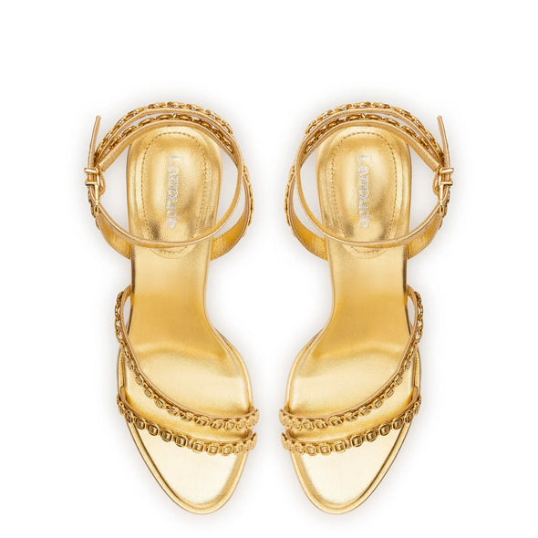 Milanina Mini Sandal In Gold Metallic Leather