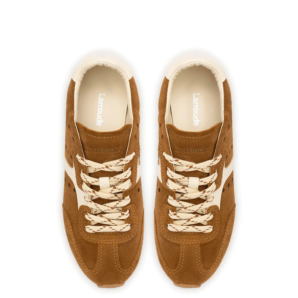 Stella Sneaker In Russet Suede and Ivory Leather