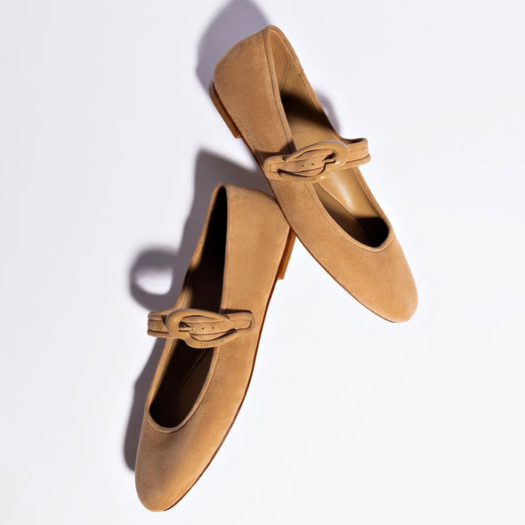 Verona Ballet Flat In Peanut Suede