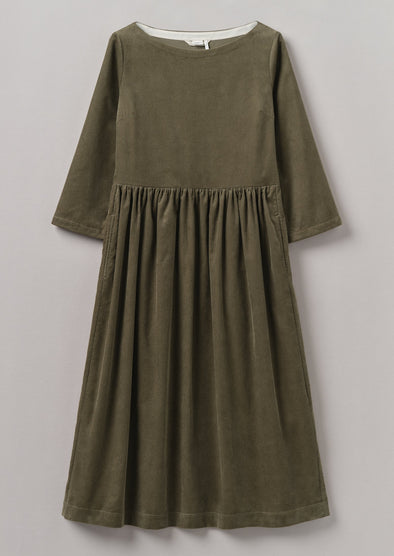 Freya Organic Cord Dress | Pear