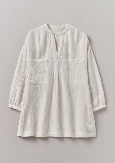 Crinkle Cotton Easy Shirt | Oat