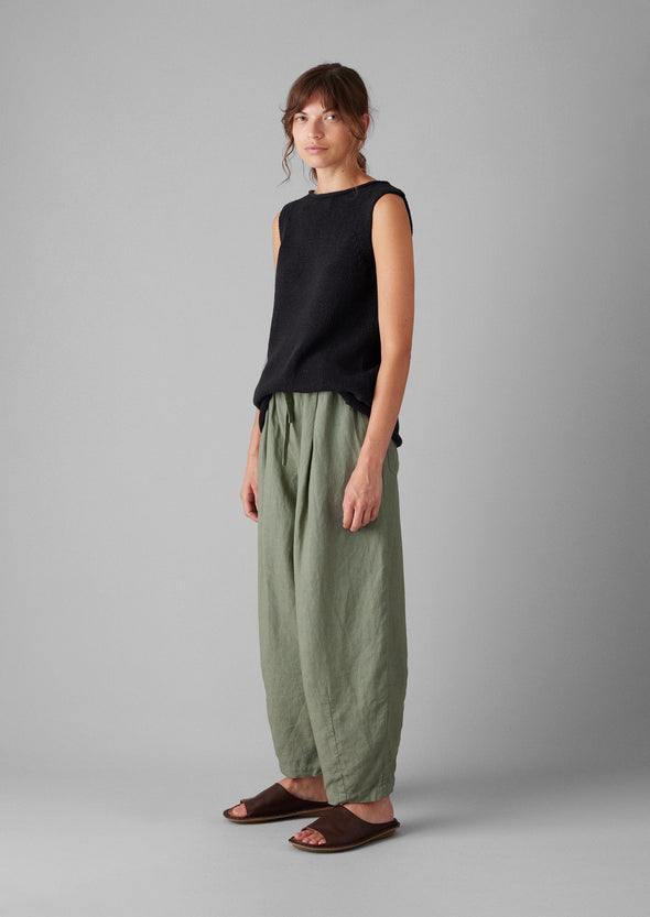 Minako Garment Dyed Linen Pants | Light Sage