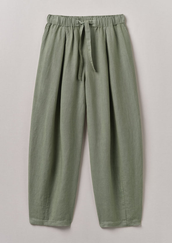 Minako Garment Dyed Linen Pants | Light Sage