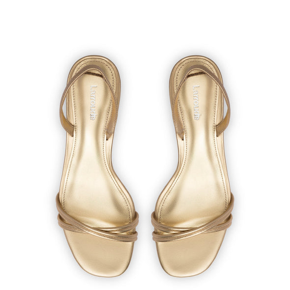 Mini Annie Sandal In Gold Metallic Leather