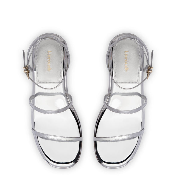 Gio Flatform Sandal In Specchio Silver