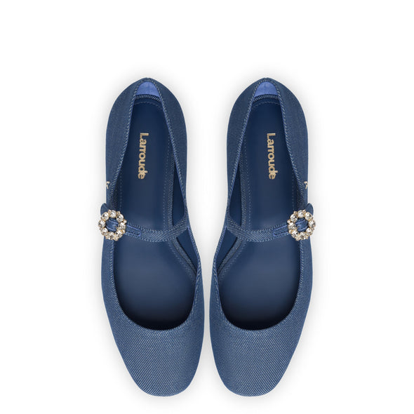 Blair Ballet Flat In Blue Denim