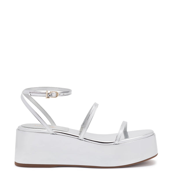 Gio Flatform Sandal In Specchio Silver