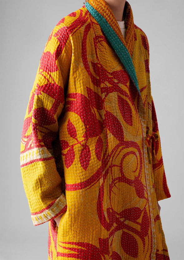 Repurposed Kantha Coat | Yellows