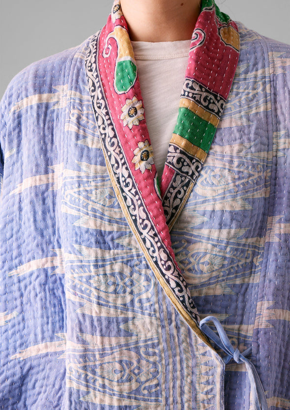 Repurposed Kantha Coat | Blues