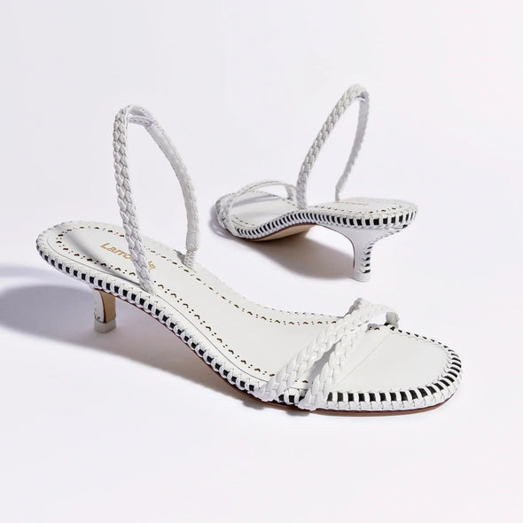 Mini Annie Sandal In White Leather