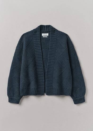 Tessellated Textured Easy Cardigan | Darkest Navy