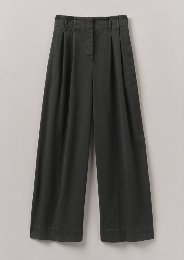 Cotton Paper Bag Pants | Soft Black