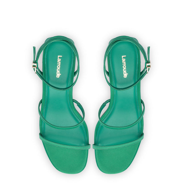 Gio Sandal In Green Satin